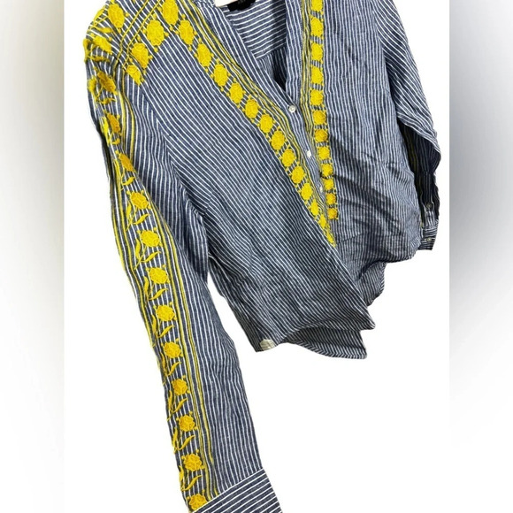 J. Crew • Embroidered V-neck Tunic in Stripe - Picture 3 of 10